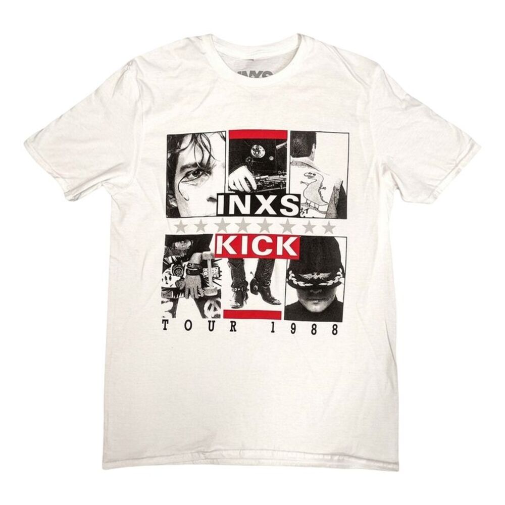 INXS Unisex Adult Kick Tour T-Shirt / White